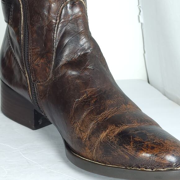 Born Women's Gibb US9M Distress Brown Leather Wide Calf Riding Equestrian Boots - Picture 14 of 16